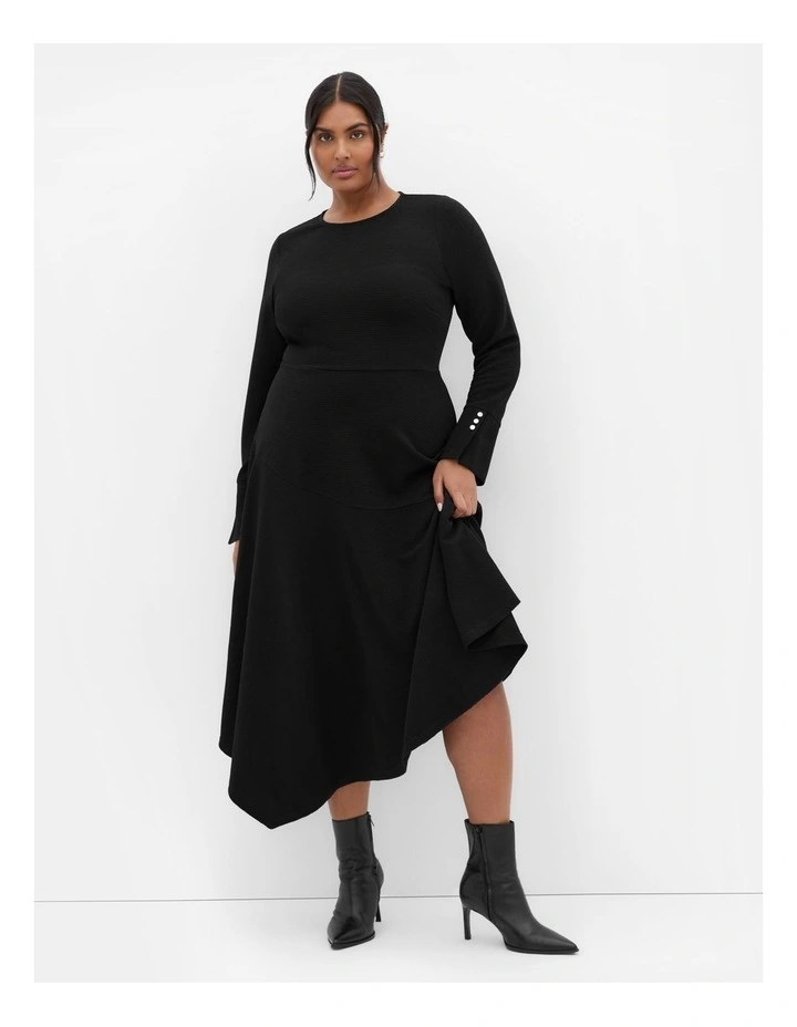 Pia Knit Midi Dress in Black image 1