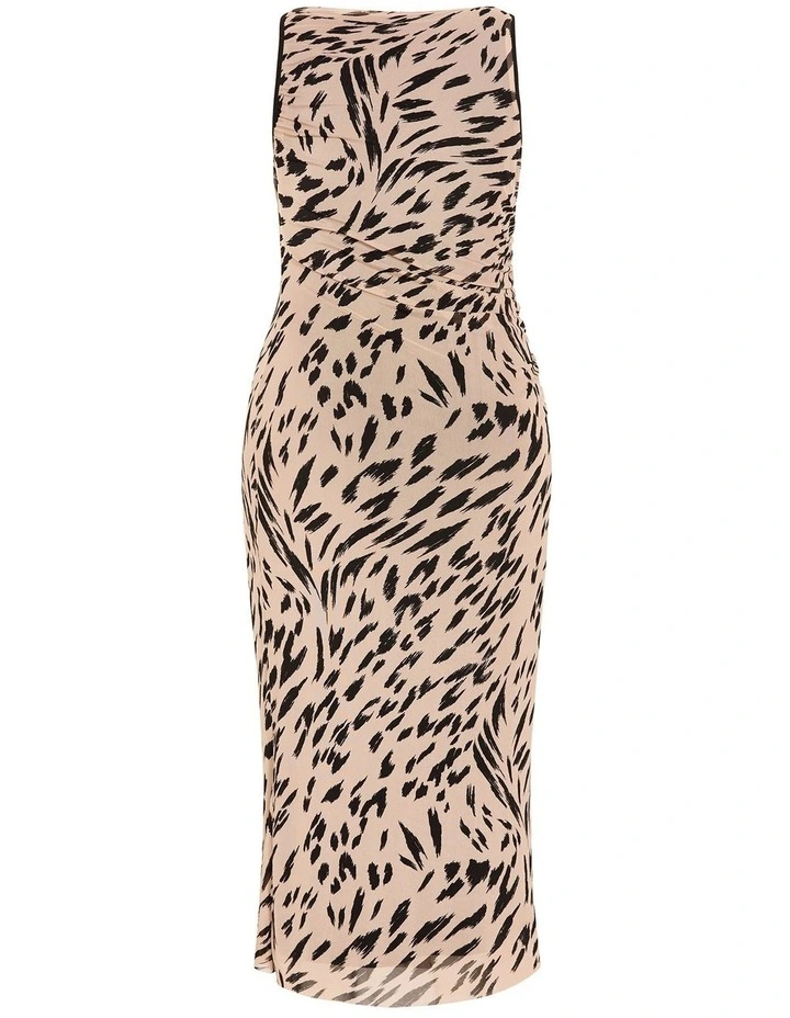 Western Print Maxi Dress in Stone image 3