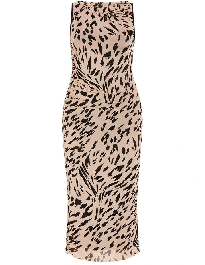 Western Print Maxi Dress in Stone image 4
