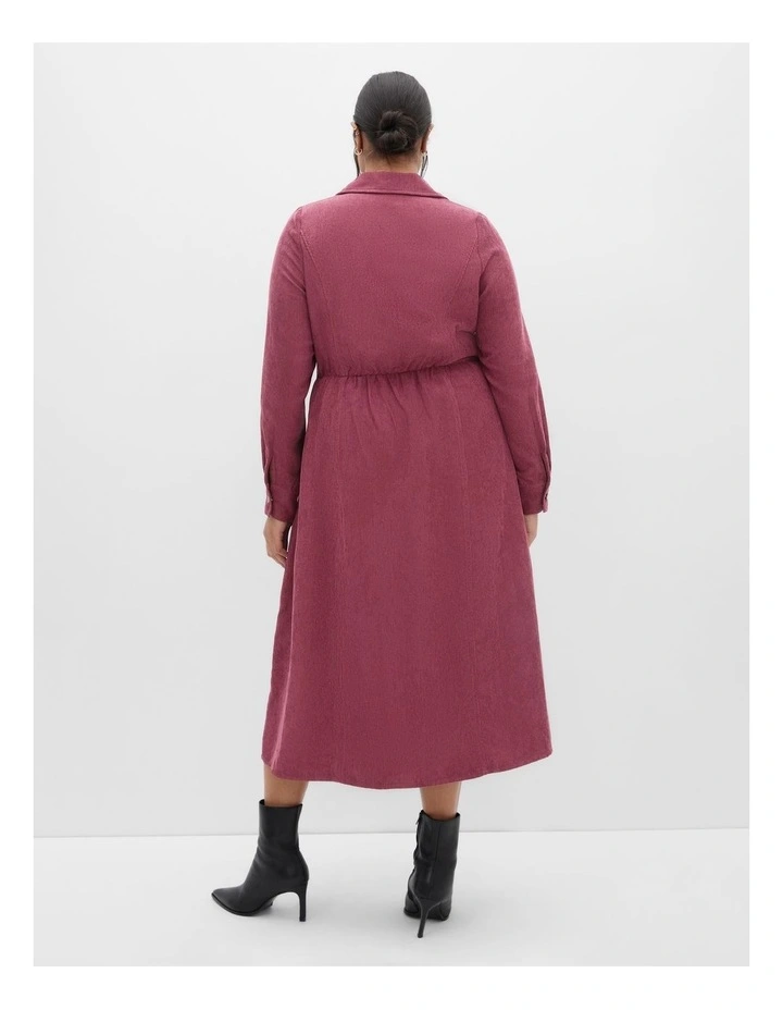 Leia Long Sleeve Midi Dress in Bordeaux image 2
