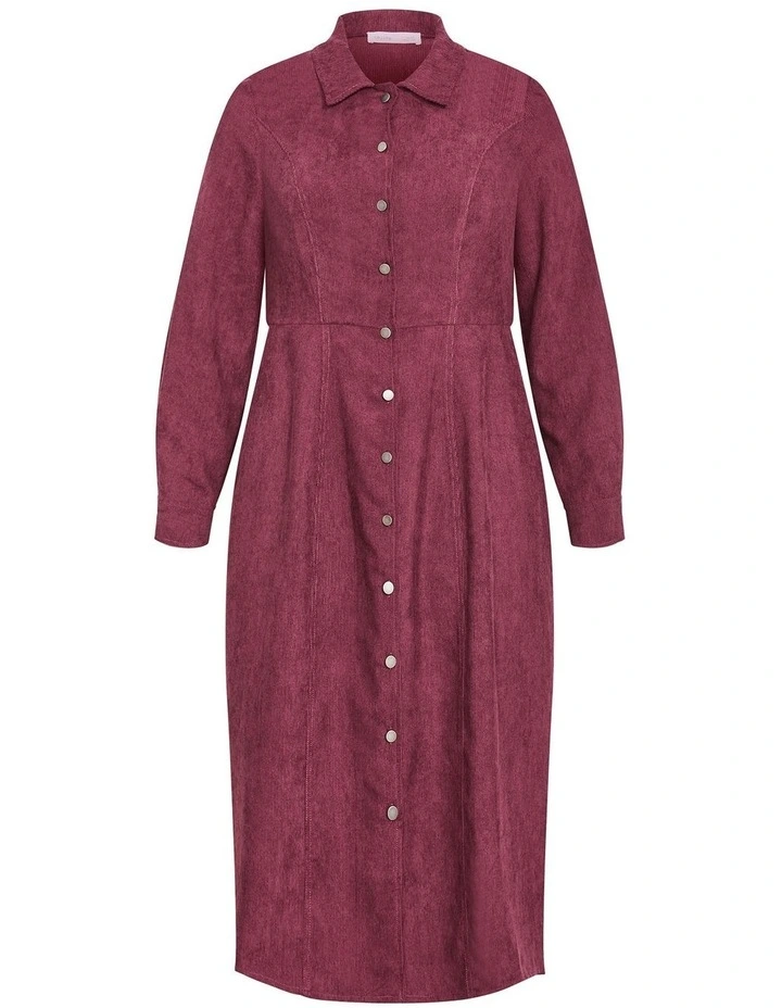 Leia Long Sleeve Midi Dress in Bordeaux image 3