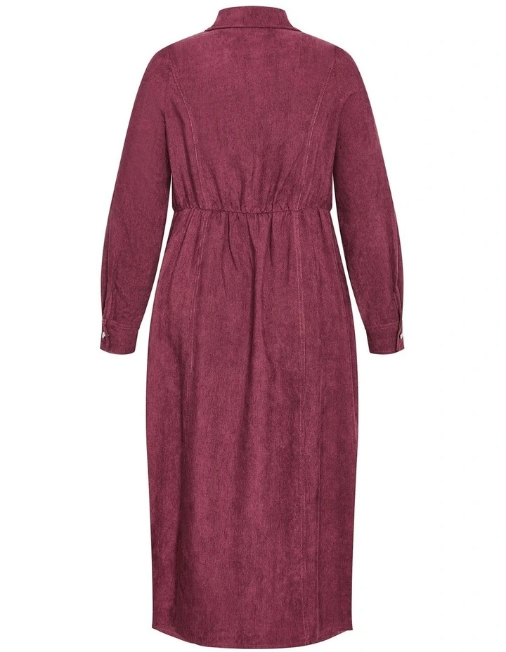 Leia Long Sleeve Midi Dress in Bordeaux image 4