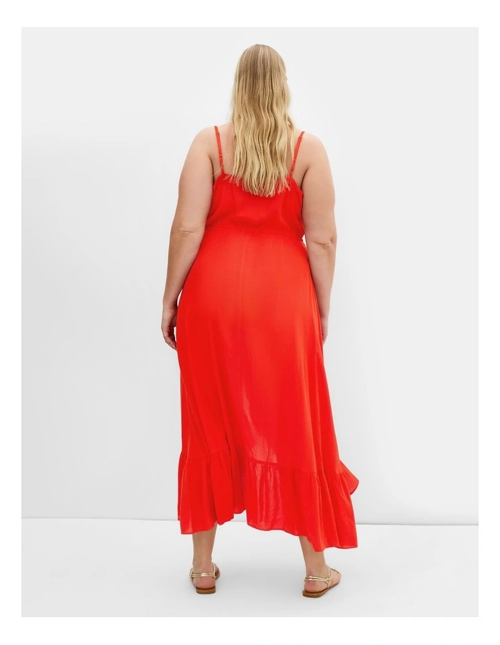 Aruba Frill Maxi Dress in Burnt Orange image 2