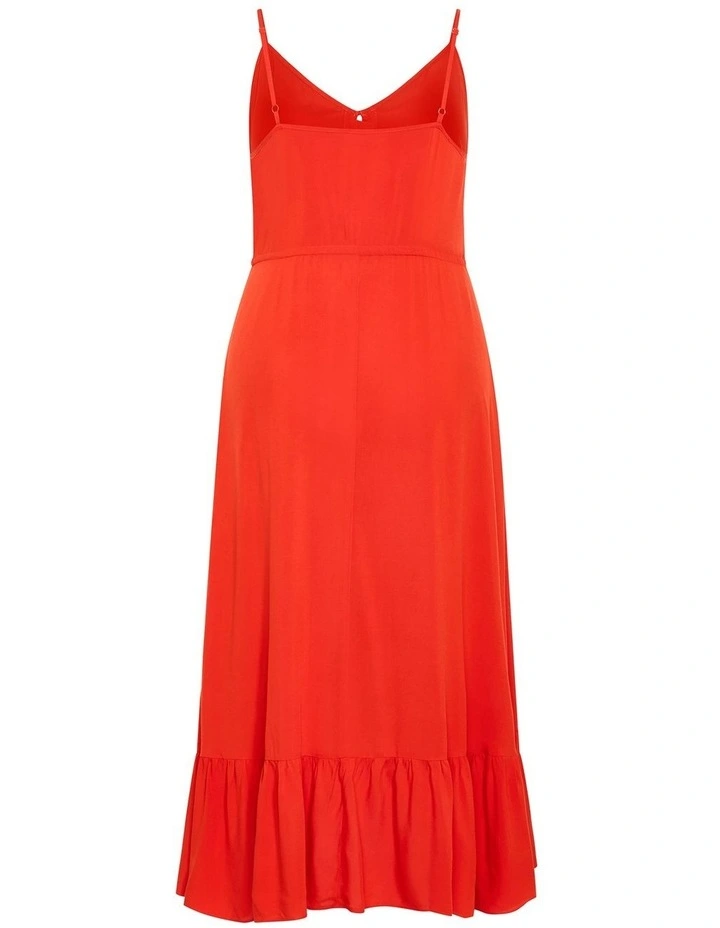 Aruba Frill Maxi Dress in Burnt Orange image 4