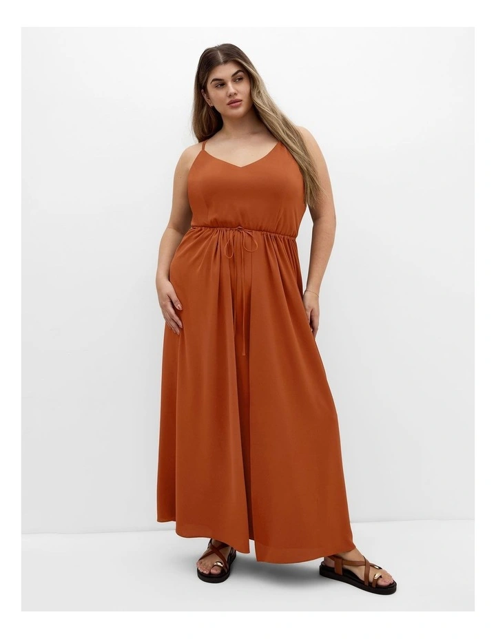 Divine Overlay Maxi Dress in Burnt Spice image 1