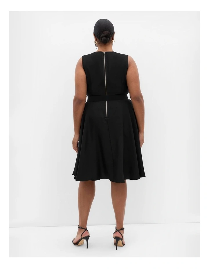 Vivienne Sleeveless Skater Dress in Black image 2