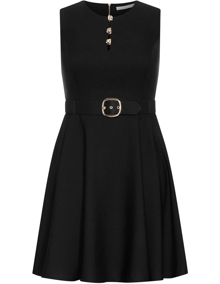 Vivienne Sleeveless Skater Dress in Black image 3