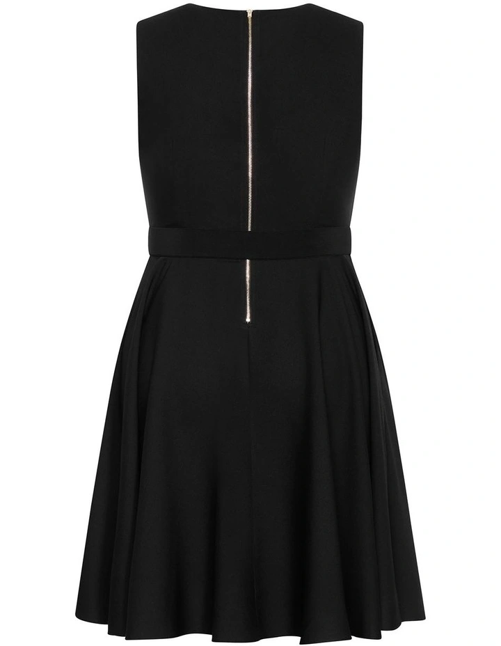 Vivienne Sleeveless Skater Dress in Black image 4