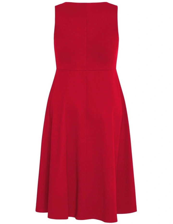 Petra Sleeveless Skater Midi Dress in Ruby image 4