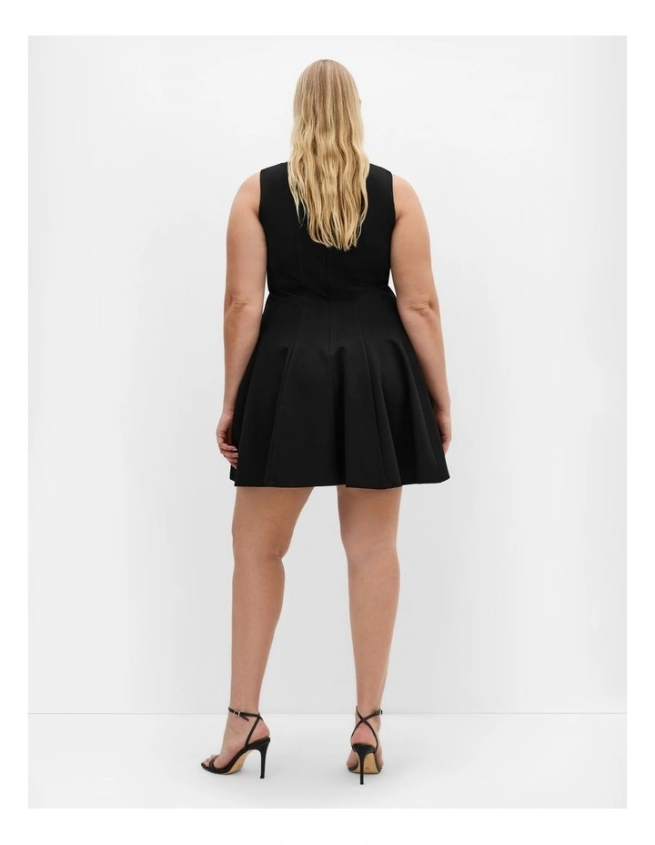 Mary Skater Mini Dress in Black image 2