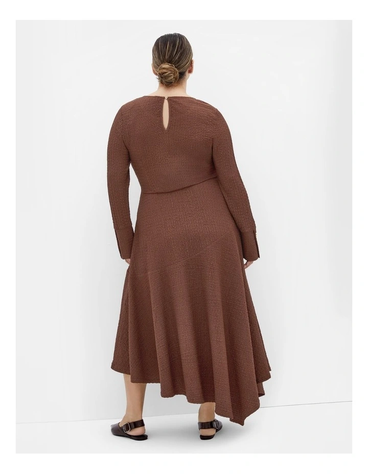 Zayna Asymmetrical Maxi Dress in Chocolate image 2