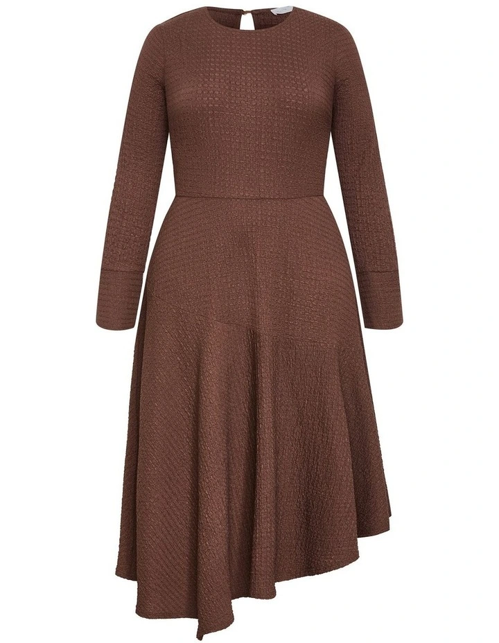 Zayna Asymmetrical Maxi Dress in Chocolate image 3