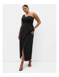Allure One Shoulder Maxi Dress in Black