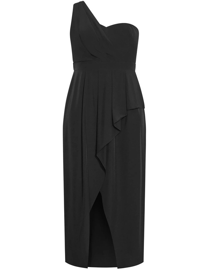 Allure One Shoulder Maxi Dress in Black image 3