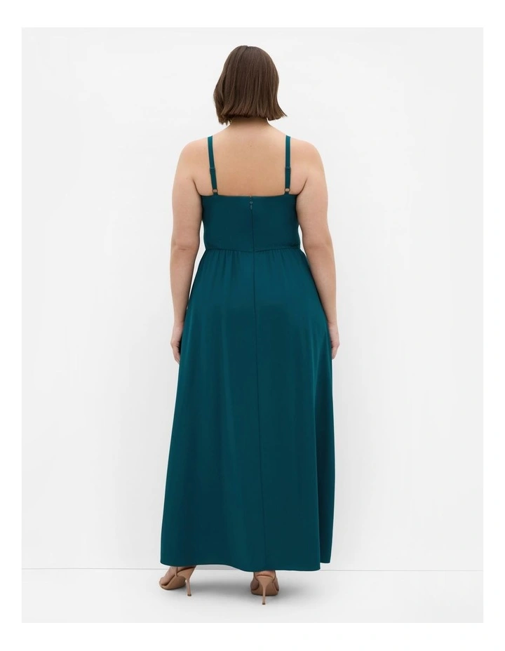 Catalina Ruffle Maxi Dress in Emerald image 2