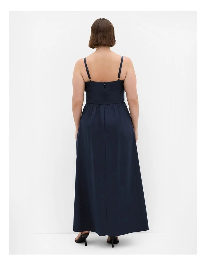 Catalina Ruffle Maxi Dress in Navy image 2