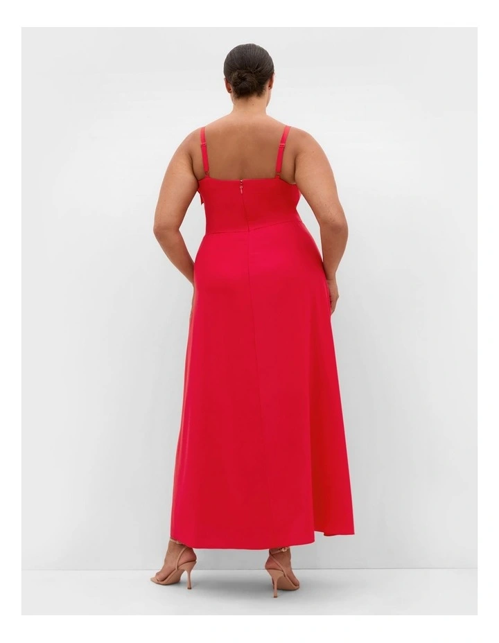 Catalina Ruffle Maxi Dress in Red image 2