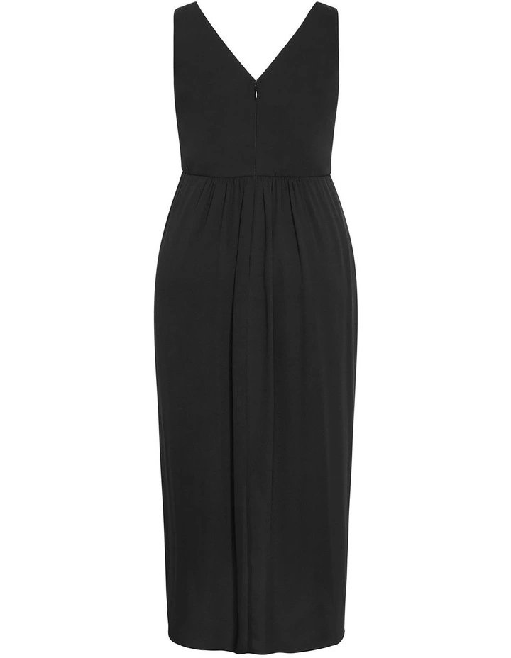 Cherish V Drape Maxi Dress in Black image 4