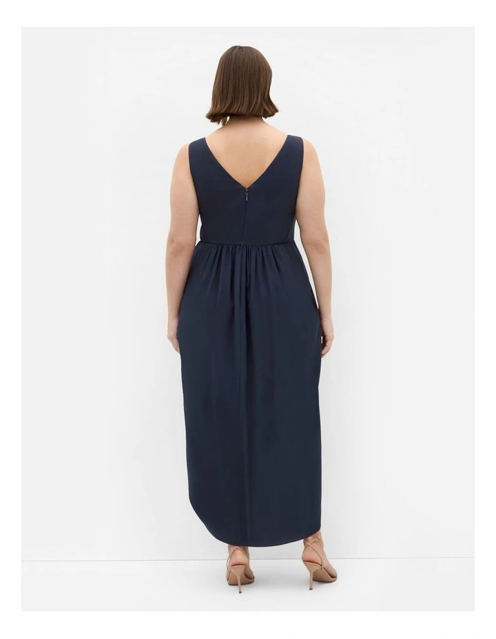 Cherish V Drape Maxi Dress in Navy image 2