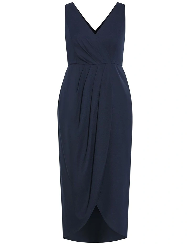Cherish V Drape Maxi Dress in Navy image 3
