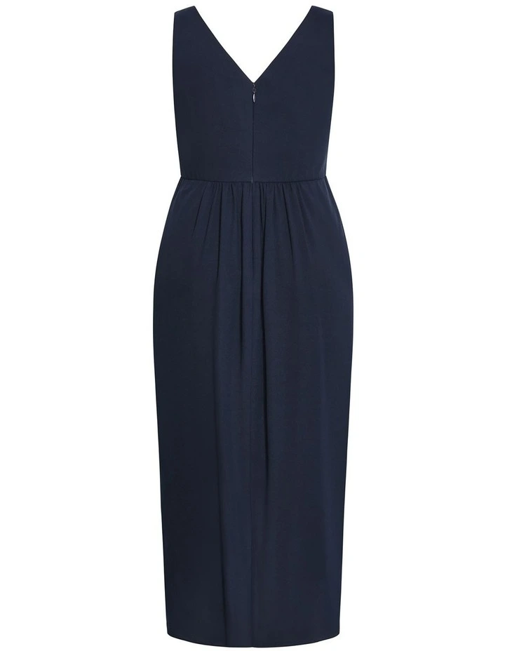 Cherish V Drape Maxi Dress in Navy image 4