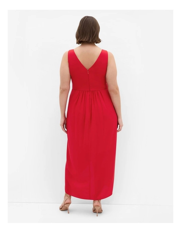 Cherish V Drape Maxi Dress in Red image 2