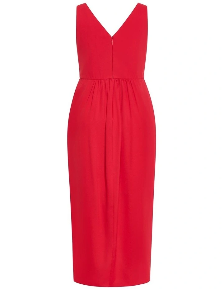 Cherish V Drape Maxi Dress in Red image 4