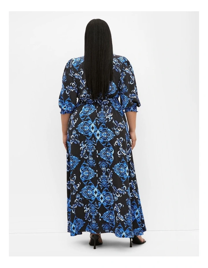 Jolene Willow Print Maxi Dress in Navy image 2