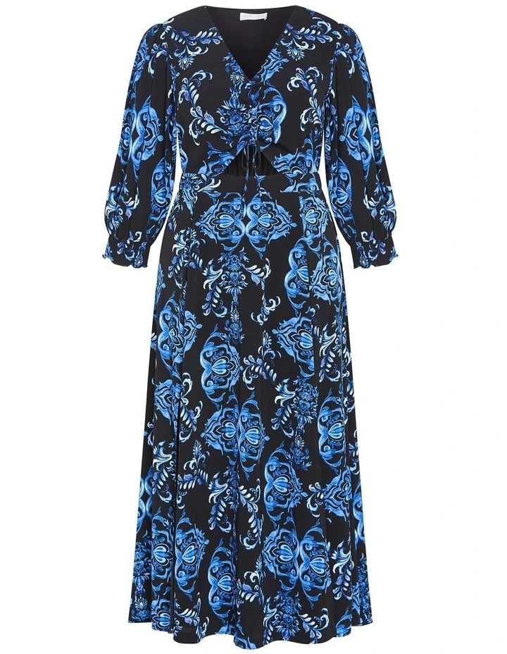 Jolene Willow Print Maxi Dress in Navy image 3