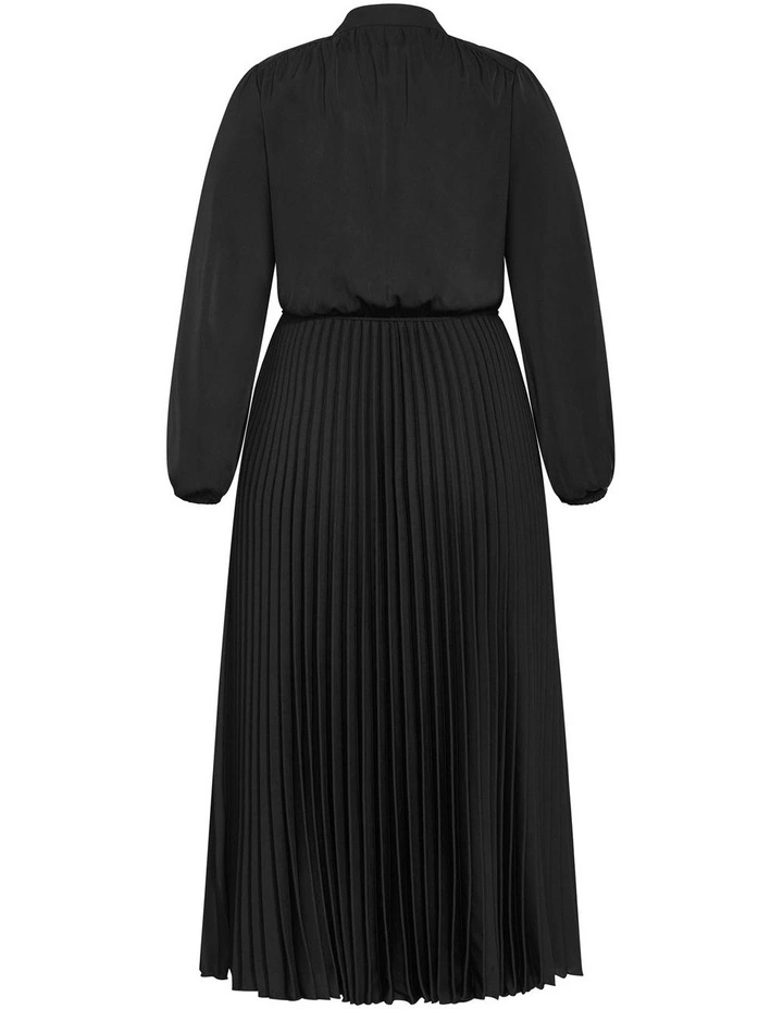 Halle Long Sleeve Button Dress in Black image 4