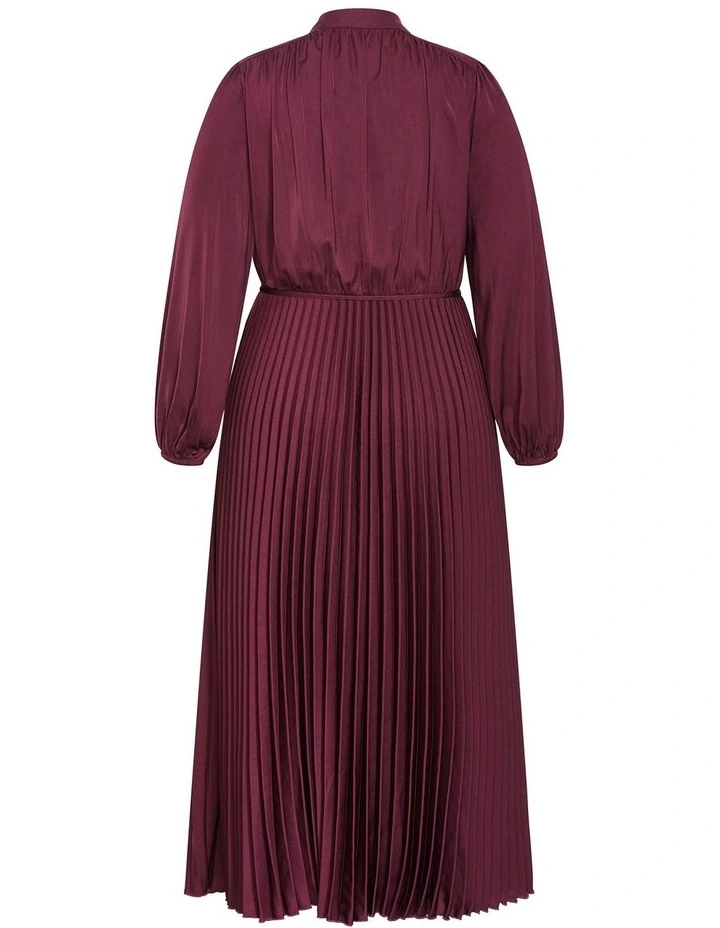 Halle Long Sleeve Button Dress in Bordeaux image 4