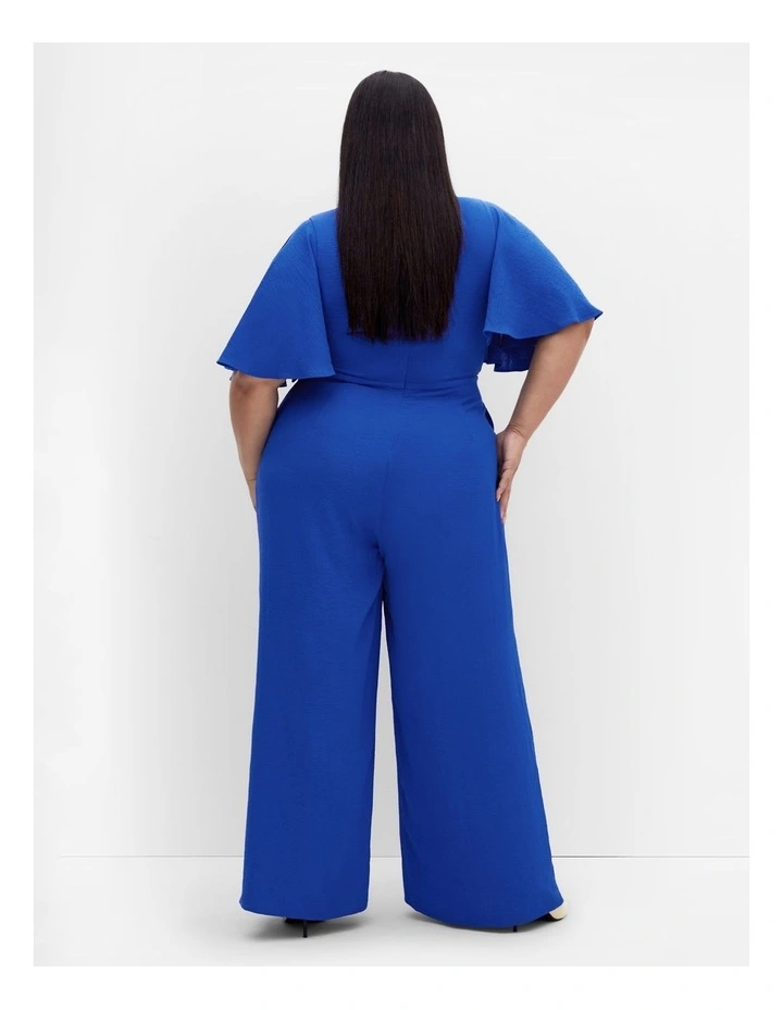 Braelynn V Neck Jumpsuit in cerulean image 2