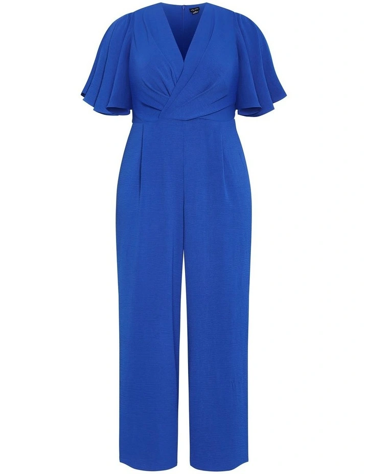 Braelynn V Neck Jumpsuit in cerulean image 3