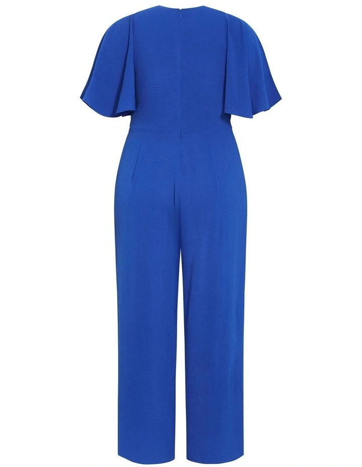 Braelynn V Neck Jumpsuit in cerulean image 4