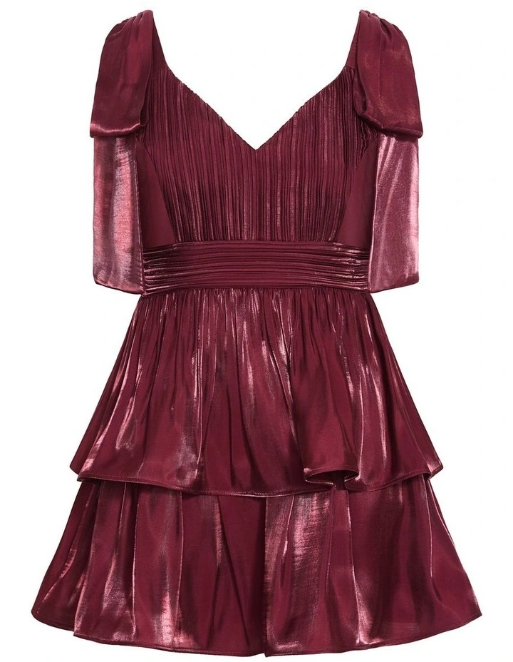 Betty Bow Mini Dress in Dark Cherry image 3