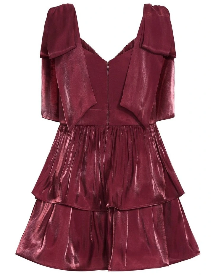 Betty Bow Mini Dress in Dark Cherry image 4