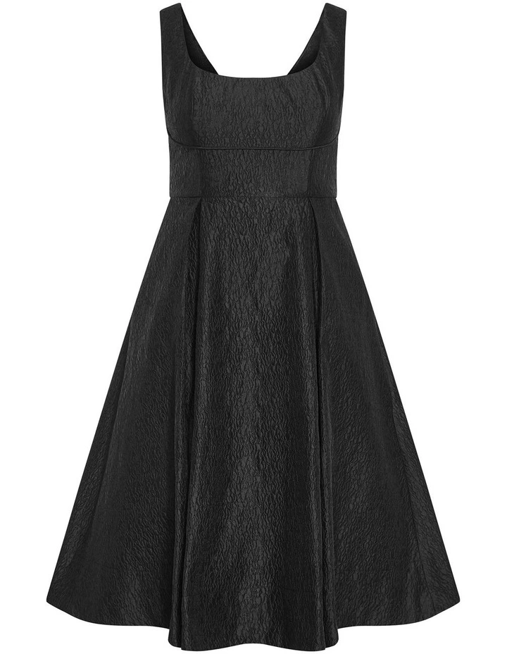 Estella Floral Midi Dress in Black image 3