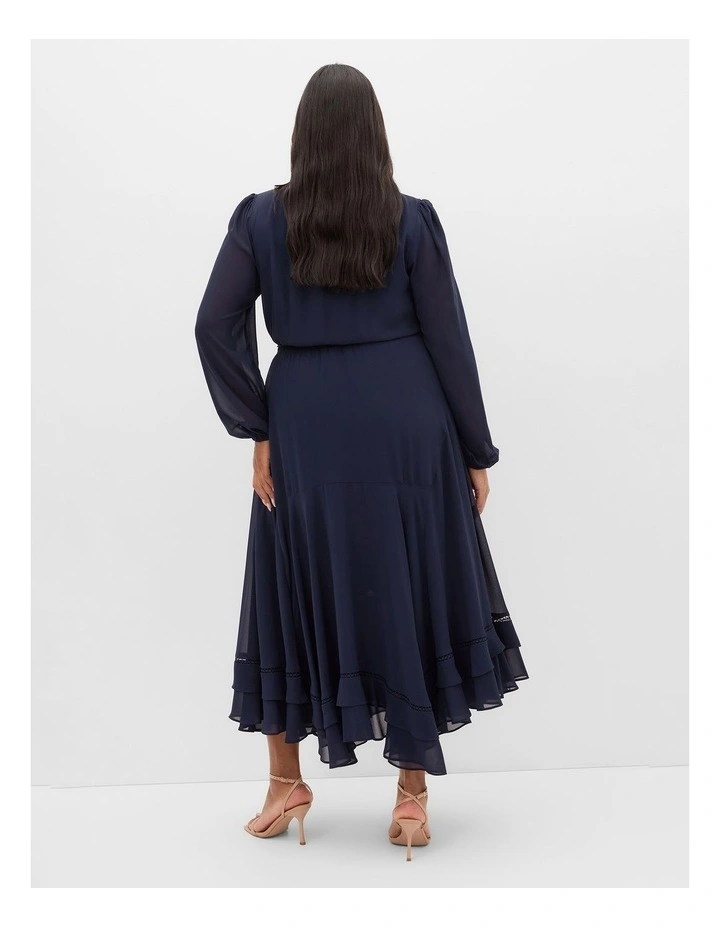 Yasmin Long Sleeve Maxi Dress in Navy image 2