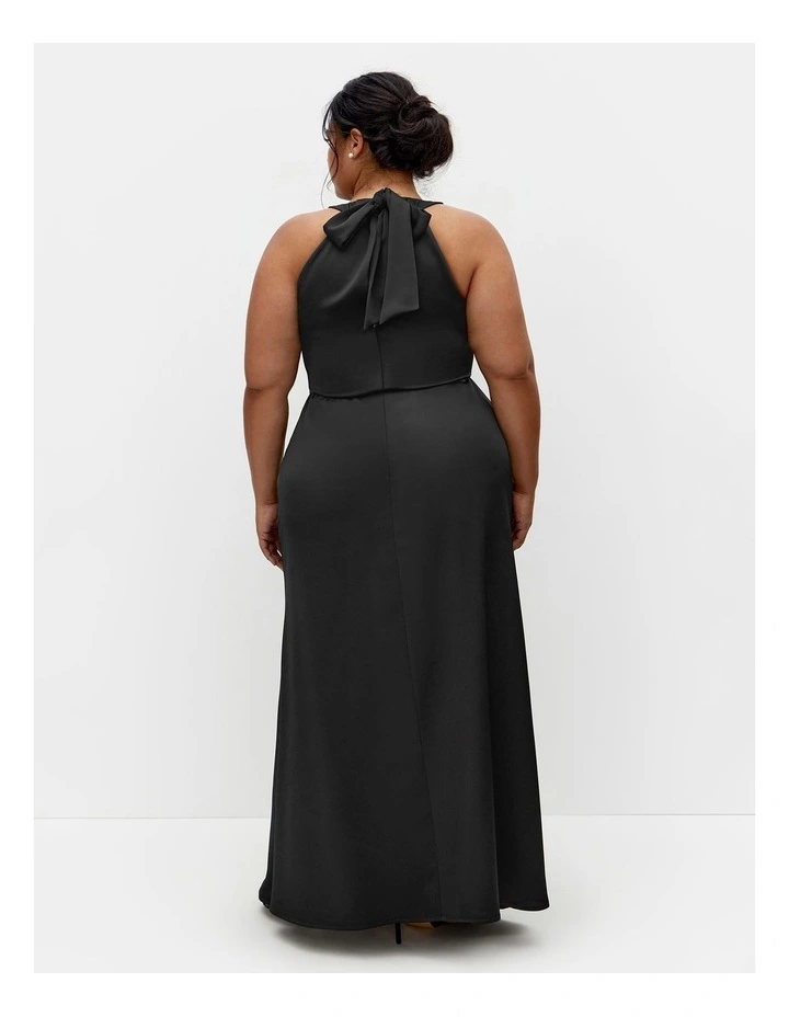 Celina Halter Maxi Dress in Black image 2