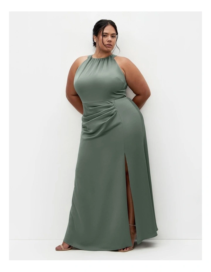 Celina Halter Maxi Dress in Sage image 1
