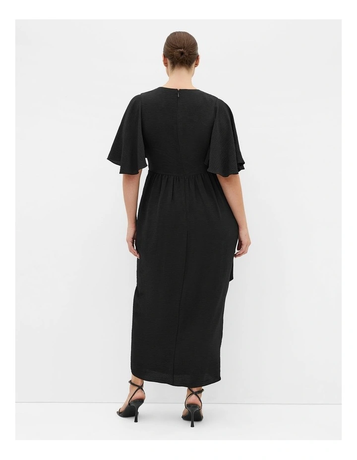 Braelynn Drape Maxi Dress in Black image 2
