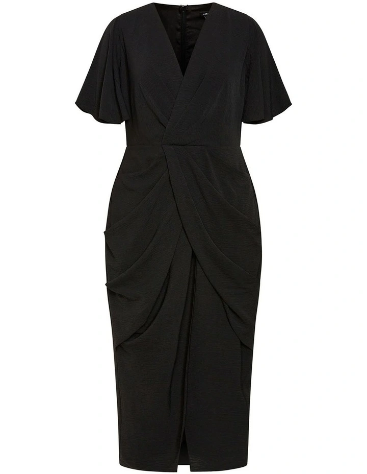 Braelynn Drape Maxi Dress in Black image 3