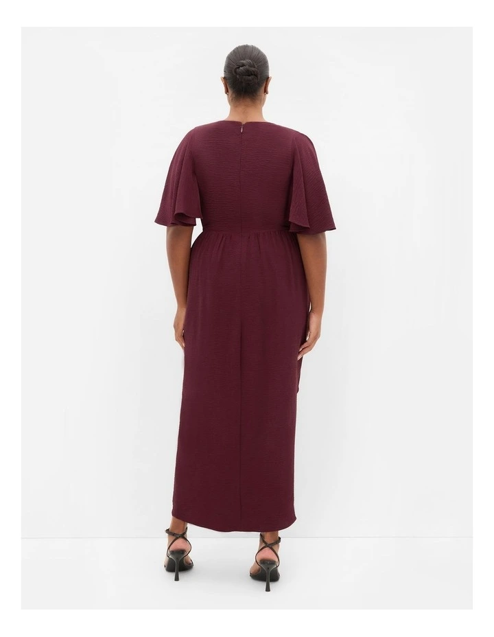 Braelynn Drape Maxi Dress in Dark Cherry image 2