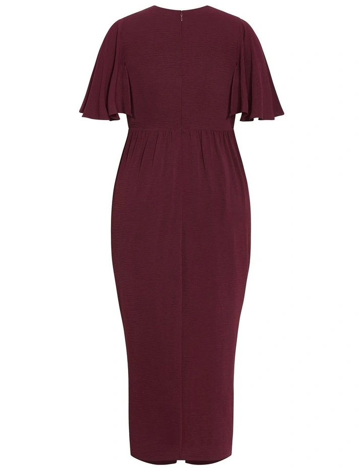 Braelynn Drape Maxi Dress in Dark Cherry image 4