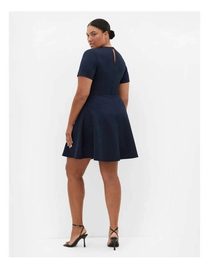Cariline Mini Skater Dress in Navy image 2