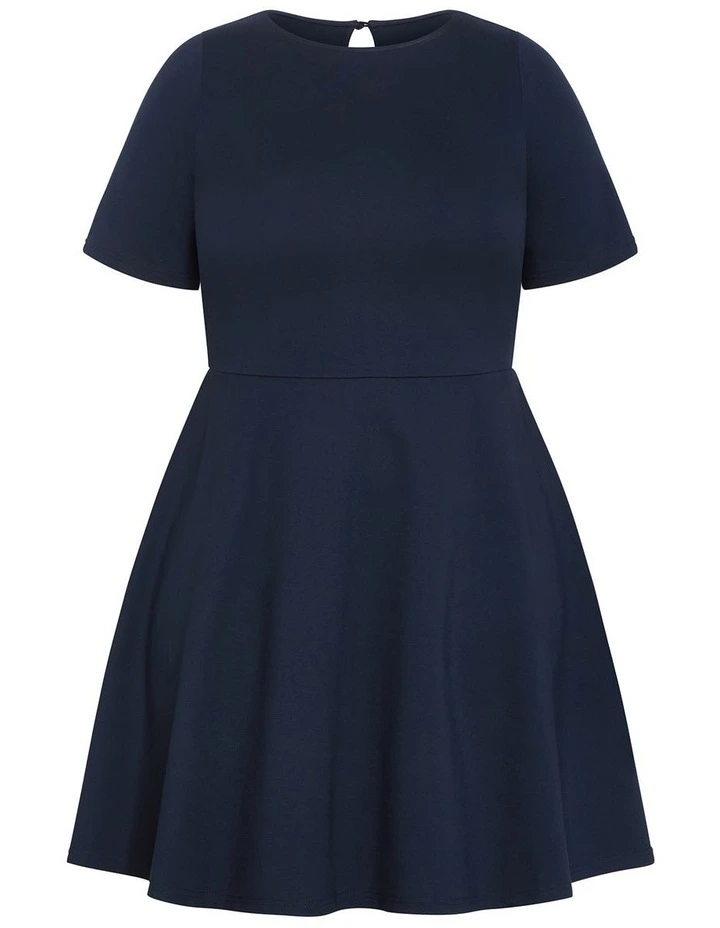 Cariline Mini Skater Dress in Navy image 3