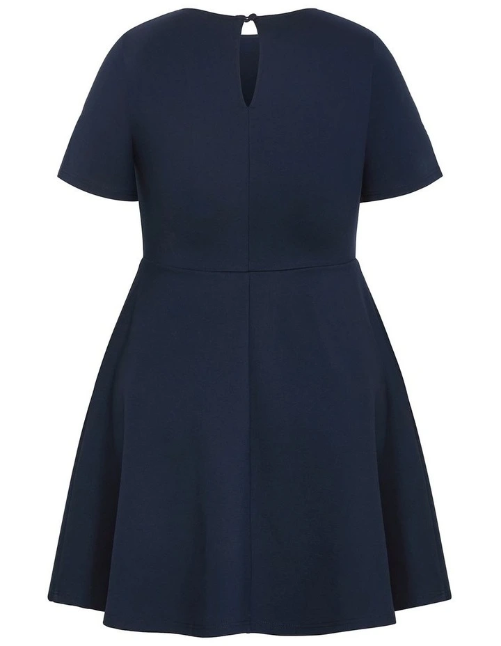 Cariline Mini Skater Dress in Navy image 4