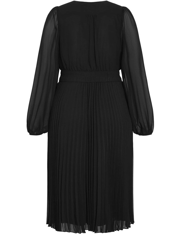 Finley Sheer Pleat Dress in Black image 4