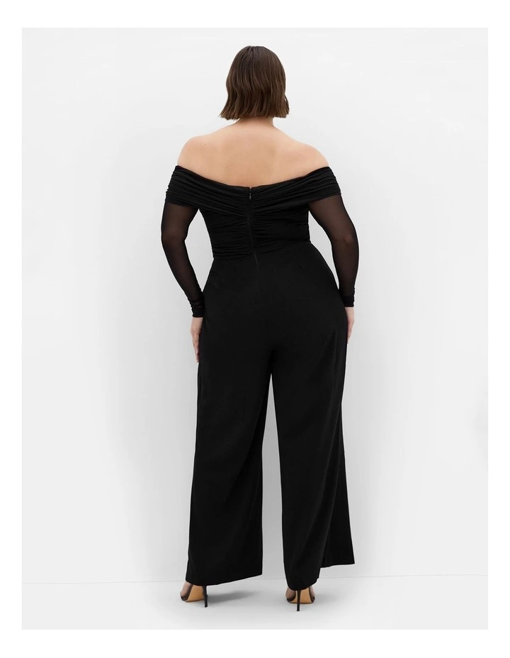 Lana Off Shoulder Jumpsuit in Black image 2