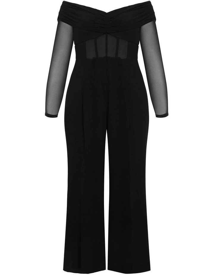 Lana Off Shoulder Jumpsuit in Black image 3
